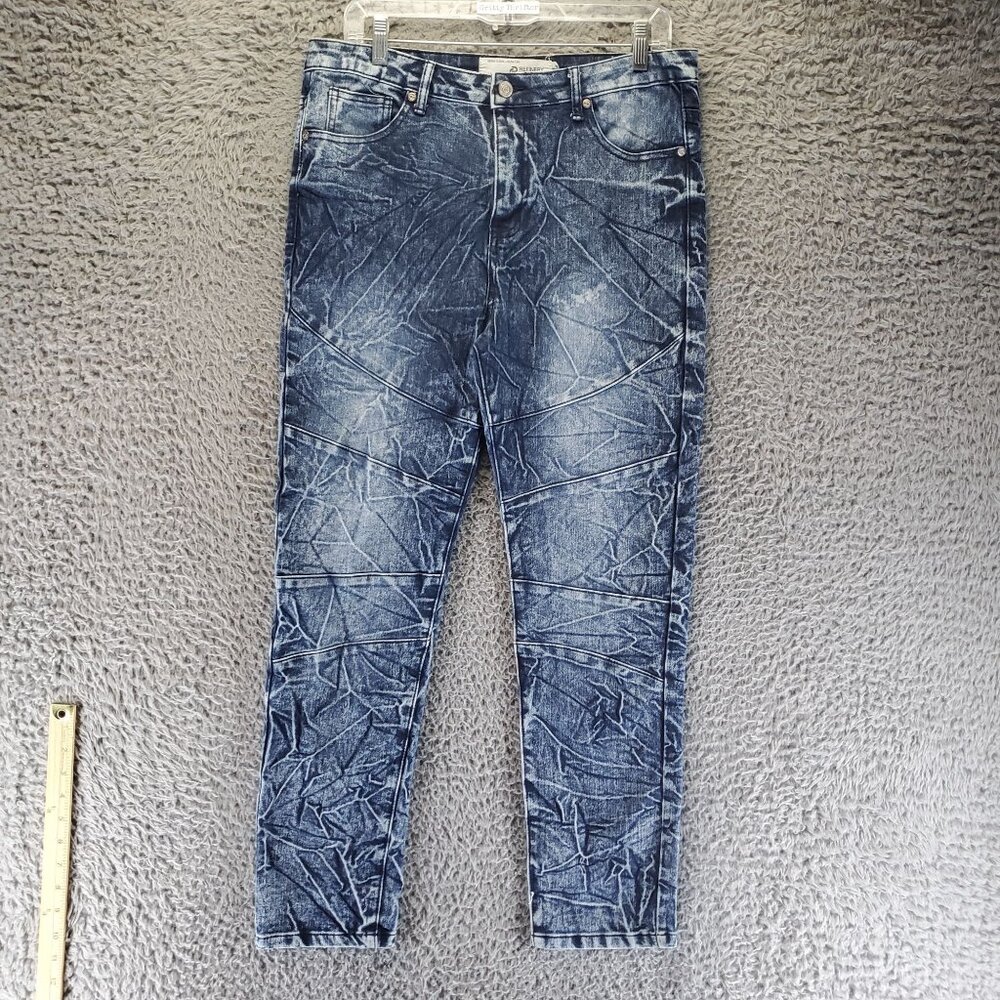 Refinery Republic Jeans Womens Size 18 Blue Distressed Wrinkle-Wash Denim